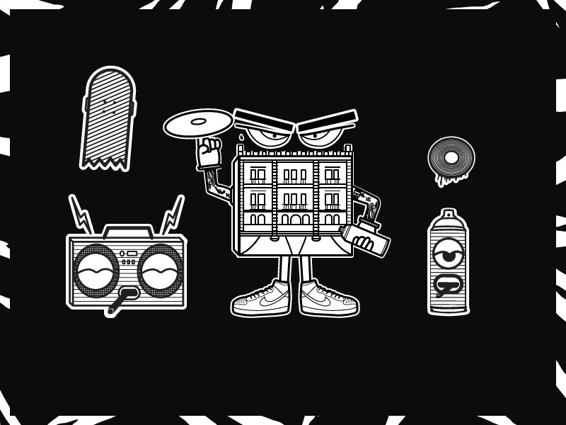 TTK Stickers illustrator vector skate ghetto stickers graffiti urban arts urban character illustration