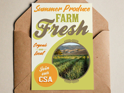Farm Postcard agriculture farm natural postcard retro summer type typography vintage