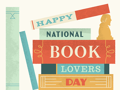 Happy National Book Lovers Day books reading texture vintage