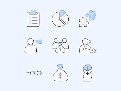 Financial Icon Set branding cash clean diagram finance finance app icons icons pack icons set minimal money simple user