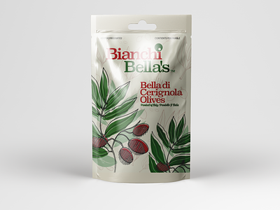 Bianchi Bella's Olive Packaging branding design illustration packaging
