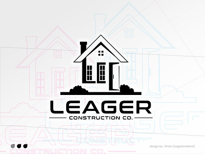 Leager Construction Co. logo design. app branding design graphic design illustration logo typography vector