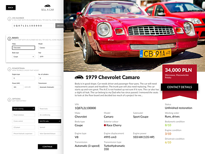 Oldies auction cars ecommerce listing offers sale webdesign website