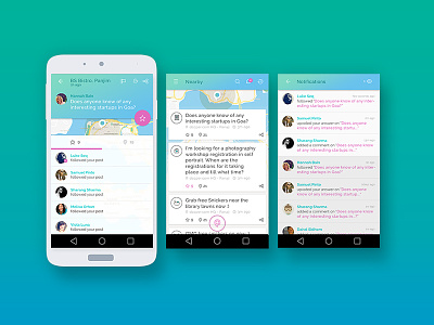 Pinchat - New Messaging App on Android app blue design gradient green icon material ui ux