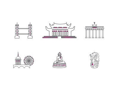 City Illustrations berlin capitol hongkong icon illustration london vector