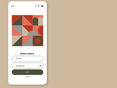 Modern Gallery Screen geometric pattern pattern design signin ui