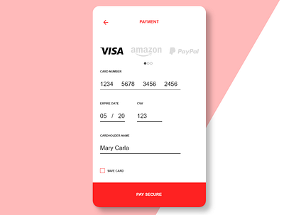 Credit Card Checkout ecommerce app payment method ui