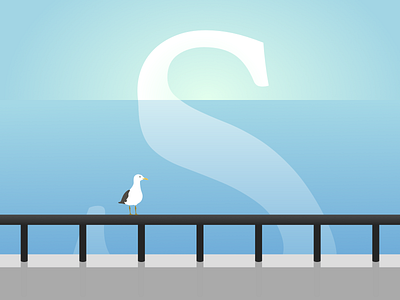 S is for Seagull contemporary daily design design flat gradient minimal vector