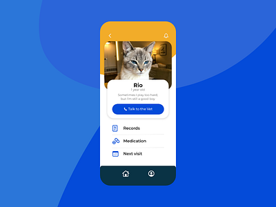 Veterinarian pet profile app concept dailyui dailyuichallenge pet profile