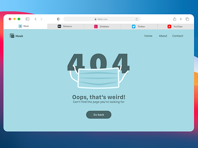 404 page 2020 404 404 page covid19 dailyui dailyuichallenge mask