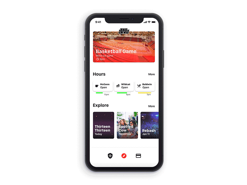 University app concept (Explore)