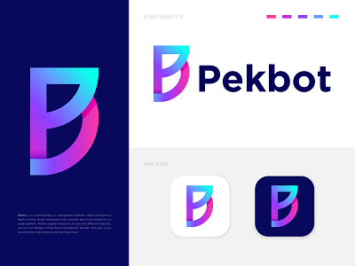 P + B Logomark | P logo | Pekbot Logo Design abstract agency app icon app logo b logo branding agency branding and identity chat app chatbot colorful logo gradient logo graphic design logo and branding logo collection logo folio 2020 logodesign modern logo monogram logo p logo symbol