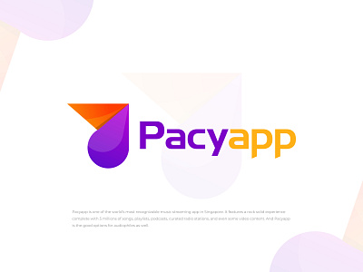 Pacyapp Music App Logo 2d 3d app icon app logo brand design brand identity branding agency branding and identity gradient logo lettermark logo logo and branding logo design logodesign logos modern logo monogram logo music app pacyapp symbol icon