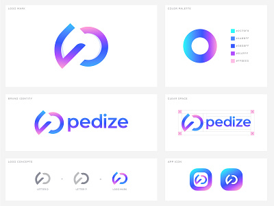 Pedize Branding Design (Unused) 2d 3d app icon brand identity branding branding agency branding and identity colorful logo design gradient logo graphic design illustration logo logo and branding logo design logo folio 2021 logo trend 2021 modern logo monogram logo symbol