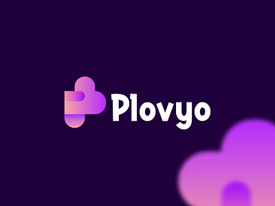 Plovyo logo design. Letter P and Love concepts