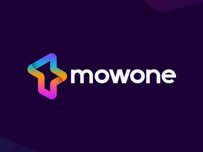 Mowone logo design - Letter m + 1 (one) logomark