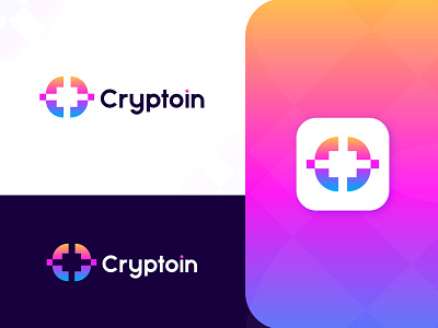 Cryptoin modern logo and branding design