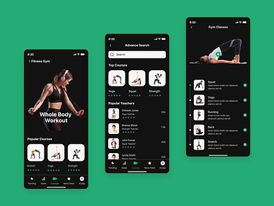 Dark Mode gym app mobile app mobile ui ui uidesign uidesignpatterns uxdesign