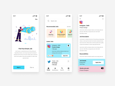 Find your dream jobs job mobile screens ui uidesign uidesignpatterns