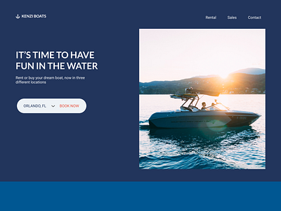 HeroSection for a boat website