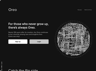 Oreo hero typography ui