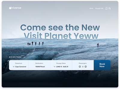 YEWWNIVERSE hero landing page ui web