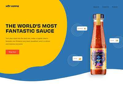 2021 Hot Hippie Sauce Landing Page - Hero Section design hero ui