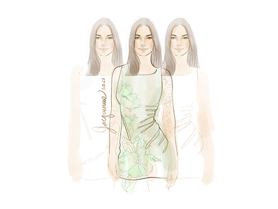 Jacquemus spring concept figure fashion figure flat illustration spring