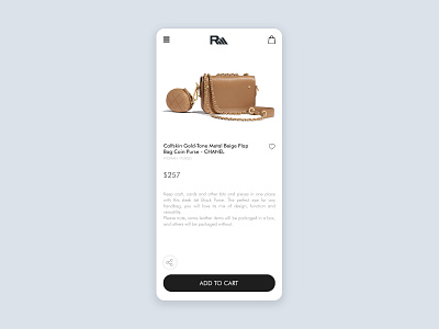 Add to cart item mobile UI