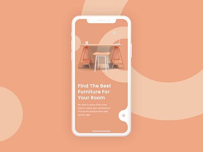 Furniture Mobile App Onboarding 3d illustration ui ui design uidesign uiux