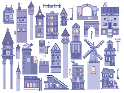 Buildings architecture castle design illustration vector