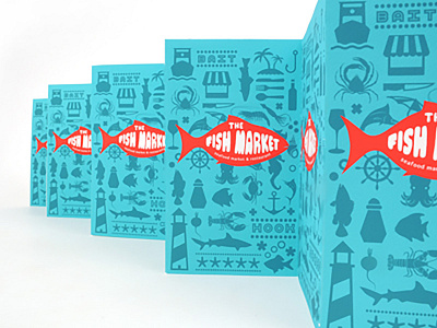 The Fish Market (Restaurant Menu) branding die cut identity layout pantone print restaurant