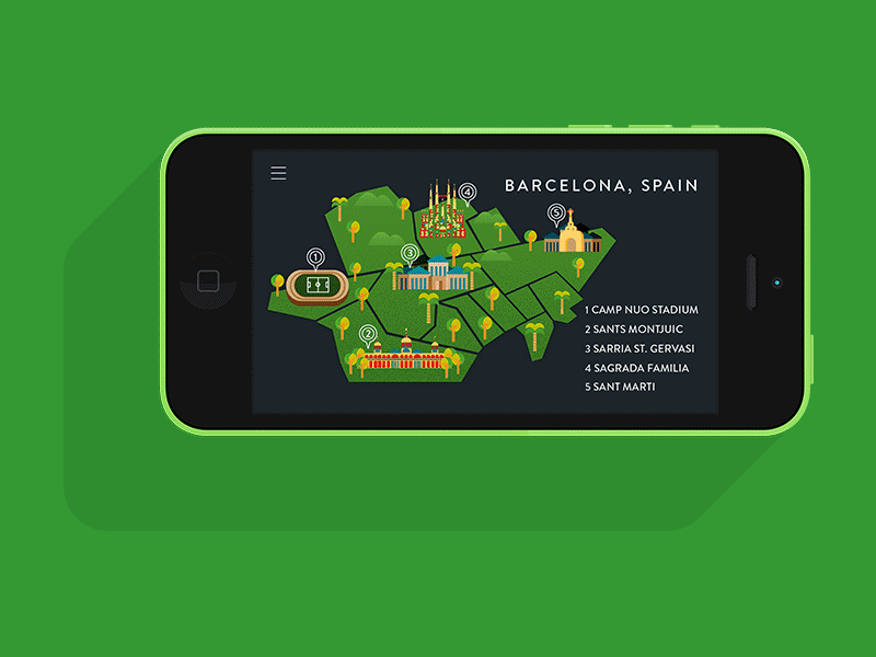 TripTip - Illustrated Map app flat design illustration ios mobile ui ux