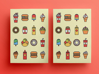 Burger Lab burger catsup cupcake donuts french fries graphic design icecream icons illustration milkshake mustard restaurant