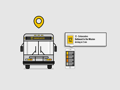 » A DAY IN A LIFE | Illustration Series bus flat design graphic design icon illustration iphone phone