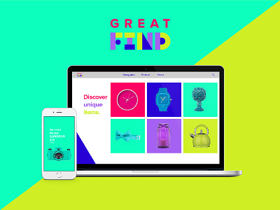 Great Find app branding colors identity layout mobile ui ux website