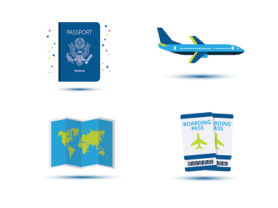 TripWeave | Travel Icons airplane boarding pass graphic design icons illustration map passport travel