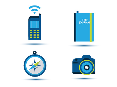 TripWeave | Travel Icons 3 airplane camera cellphone compass graphic design icons illustration journal travel