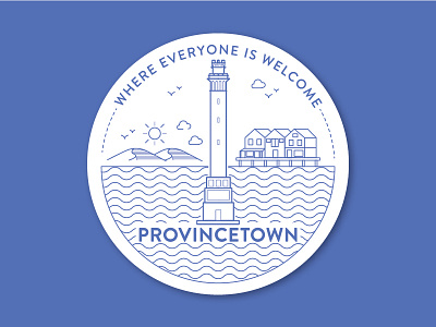Welcome to PTOWN badge dunes line provincetown sea seal welcome
