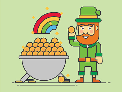 St. Patrick's Day clover coin four clover leaf gold gymboree leprechaun pot of gold rainbow