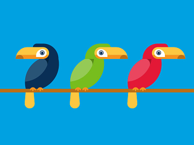 Summer Illustrations for Gymboree - Toucans beak bird colorful eyes gymboree parrot summer toucan