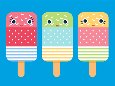 Summer Illustrations for Gymboree - Popsicles cure eyes gymboree icecream omg popsicle popsicles summer sweet treat