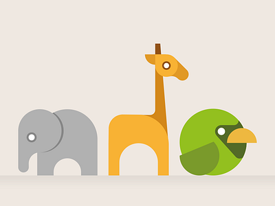 Animals animals bird elephant giraffe illustration shapes simple