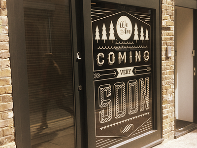 Shop Front Coming Soon Final black and white coming soon illustration opening soon poster shopfront typography