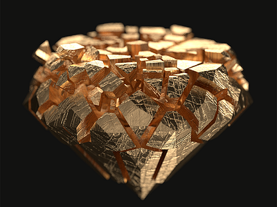 Shatter 3d blender cycles gold modelling render shatter shattered