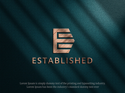 e letter luxury minimal logo design