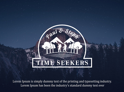 Time Seekers Mountain Adventure Outdoor logo design adventure adventure time awesome logo couple hiking hiking logo illustration minimalist logo modern logo mountain outdoor river tour tourism travel tress