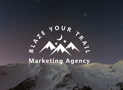 Blaze your trail mountain night adventure logo design adventure awesome logo badge logo creative logo hiking logo logo mountain logo night adventure night moon outdoor logo star night symbol logo tourism logo trail travel