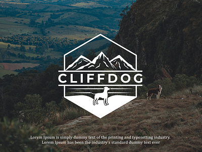 Cliff Dog mountain adventure outdoor logo design