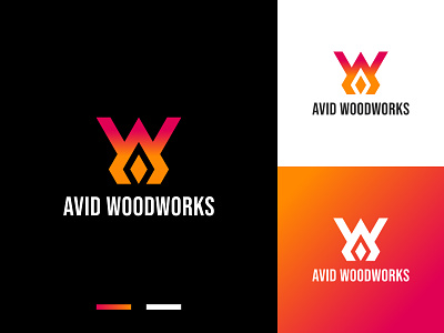 A, W letter mark minimal symbol logo design